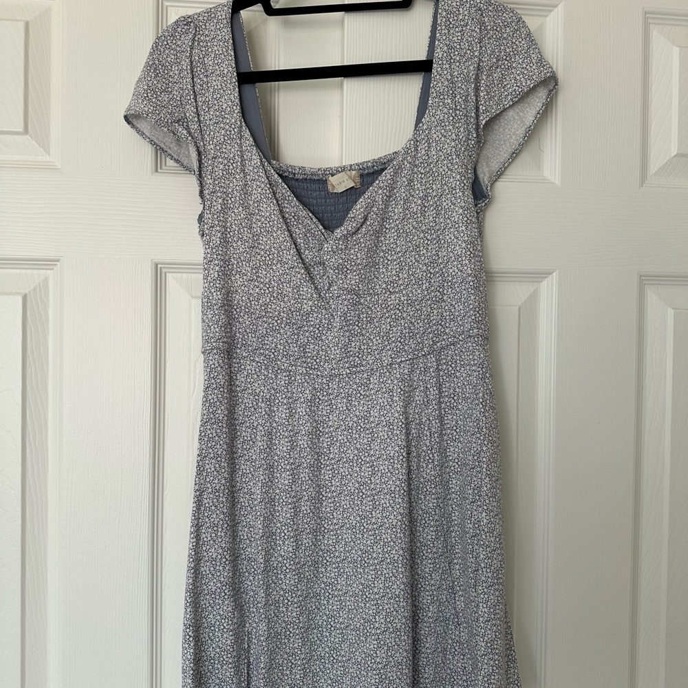 Altar'd State Blue and White Midi Dress